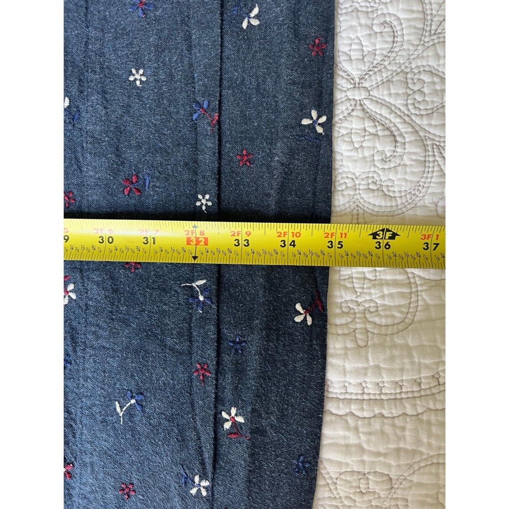 Ann Mashburn Navy Embroidered Floral 100% Cotton Tunic Dress Women's Large - Picture 5 of 8